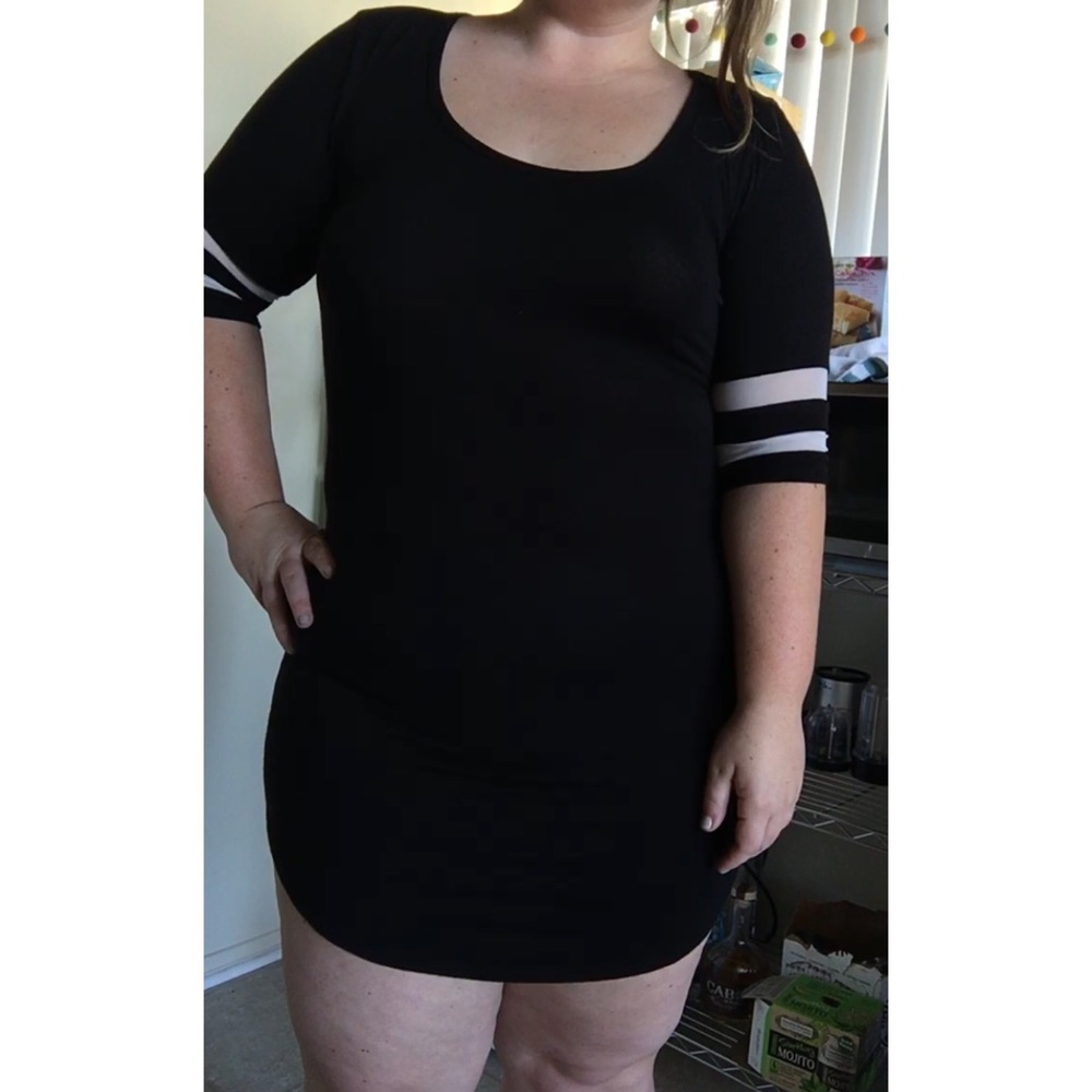Black Dress With Mesh Details - Spiced Up LBD
